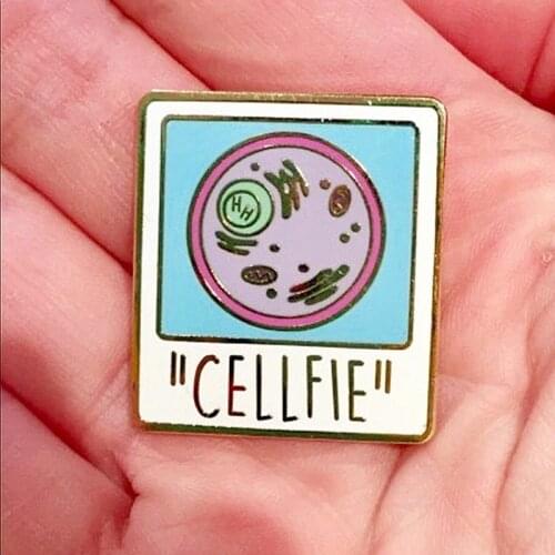 Cellfie Science Polaroid Cell Brooch Pins Enamel Metal Badges Lapel Pin Brooches Jackets Jeans Fashion Jewelry Accessories