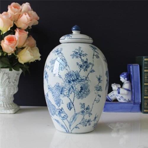 Bue And White Jingdezhen ceramic ginger jars Antique Porcelain temple jars porcelain antique chinese jar