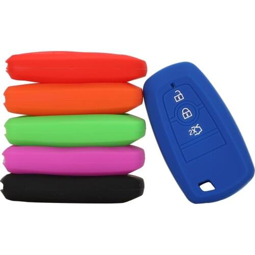 Jingyuqin 3 Buttons Key Case Cover For Ford Fusion Mustang Explorer F-150 F-250 F-350 2017 2018 Remote Skin Holder