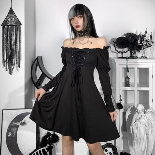 Black Lolita Dresses Women Full Sleeve Kawaii Japanese Sweet Peter Pan Collar Long Dress Ladies Elegant Dresses 2019 Spring