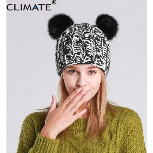 CLIMATE Women's Hats With Pompoms