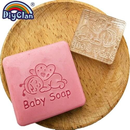 Baby soap stamp diy butterfly baby pattern organic glass resin soap seal handmade Acrylic chapter custom Z0180B