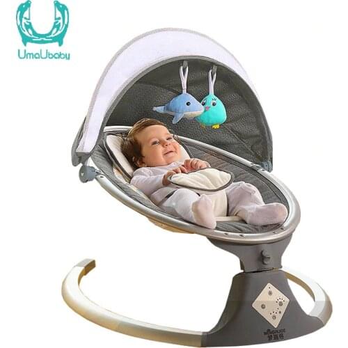 Umaubaby Baby electric rocking chair baby cradle chair baby artifact sleepy newborn comfort chair shake with music