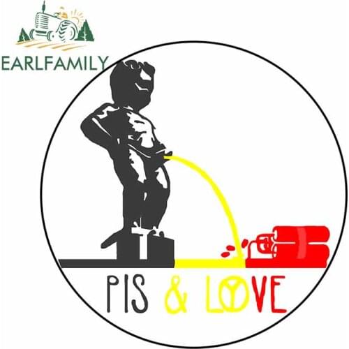 EARLFAMILY 13cm x 12.8cm for Pisse and Love Car Stickers Anime RV Windshield Laptop Decal Personality Vinyl Car Wrap Decoration