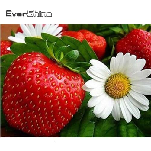 EverShine 5D Diamond Painting Full Drill Square Strawberry Cross Stitch Bead Picture Kits Diamond Embroidery Art Gift Home Decor