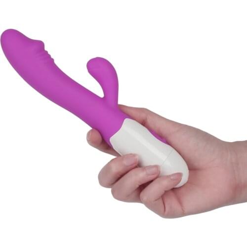 Double Tongue Cunnilingus Heating Sex G-Spot Dildo 30 Frequency Vibration Mode Female Rabbit Vibrator Telescopic Vibration