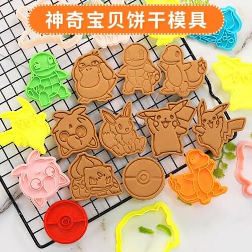 Pokemon Cookies Mold Pikachu Cartoon Anime Figures Toys Baking Accessories Christmas Children Gift