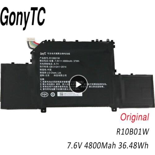 GONYTC R10B01W Replacement Battery For Xiaomi Mi Air 12.5-inch Laptop 161201-01 161201-AA 4866mAh Original Battery