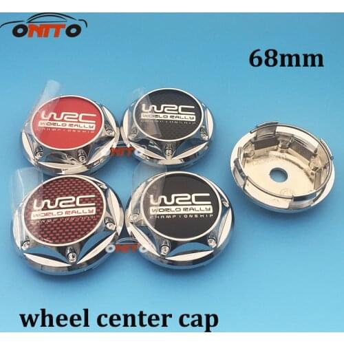 Good quality 4pcs/lot black red WRC logo 68mm Car Wheel Center Cap Car Wheel Center Hub Caps Cover Badge for wrc Car Accessories