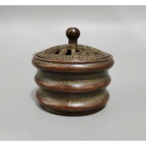 China Collect Copper Sculpture SandalWood Incense Burner Metal Crafts Home Decoration#4