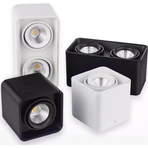 Square Dimmable LED Mounted Down LED Ceiling Lamps 10w 15W 20w 30W AC90-260V Light Direction Adjustable Indoor Lighting