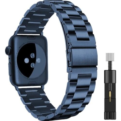 Business Metal Wristband for iWatch 6 SE Band 5 4 40mm 44mm Stainless Steel Link Bracelet for Apple Watch 3 2 1 38mm 42mm Strap