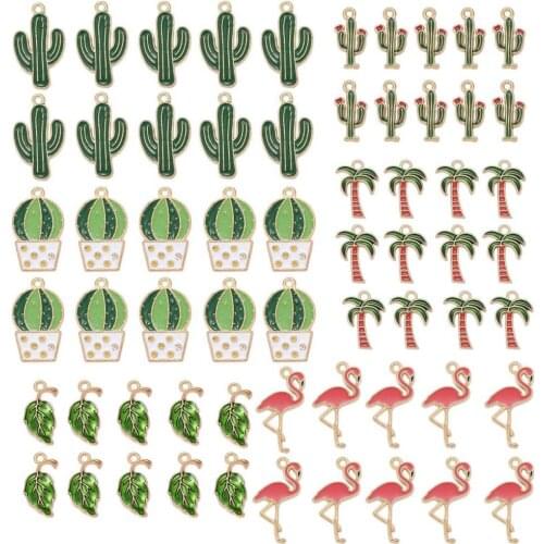 Cute Enamel Charms for Jewelry Making Earrings Kids Bracelets Mix Plants Heart Fruit Shape Pendants DIY Handmade Crafts 60-72pcs