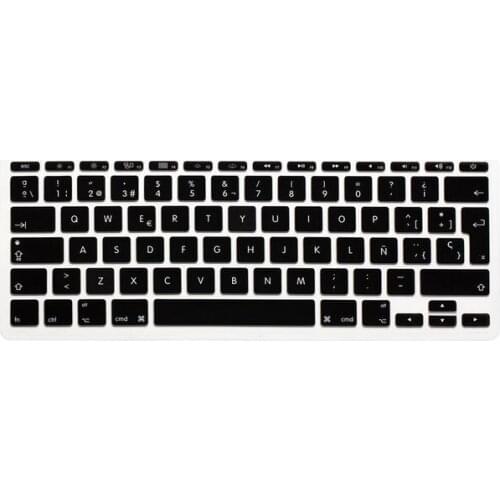 Soft Silicone Keyboard Cover English Protector Keyboard Stickers 3pcs for Macbook Air/Pro 11" (EU Version,Spanish)