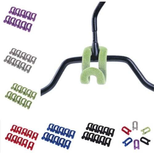 New 10 pcs/lot Flocking Holder Cloth Hanger Hook Random Color Mini Flocking Easy Hook Closet Organizer Clothes Hanger