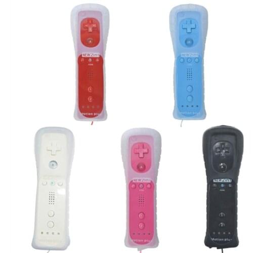 New For Wii Gamepad Remote Controller Built-in Motion Plus With Silicone Case and Hand Strap For wii command
