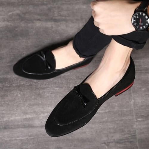 Autumn Suede Leather Men Loafer Shoes Fashion Slip On Male Shoes Casual Shoes Man Party Wedding Footwear Big Size 37-48 Zapatos