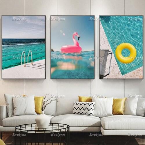 Pool Posters, Palm Spring Art Print, Bondi Icebergs Print, Pool Photography,Pool Ladder,Sydney Beach Home Decor Canvas Wall Art