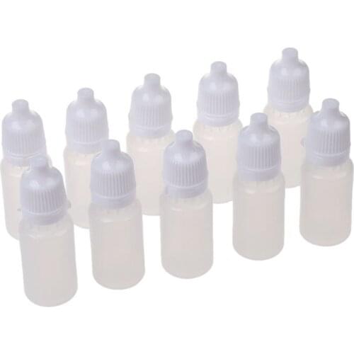 10 Pcs 10 ML 1/3 OZ LDPE Plastic Childproof Dropper Bottles Oil Lotion