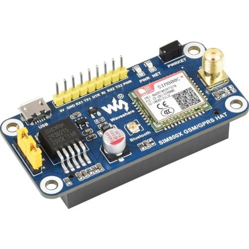 Raspberry Pi SIM800C GSM/GPRS HAT Expansion Board 2G Internet SMS Bluetooth
