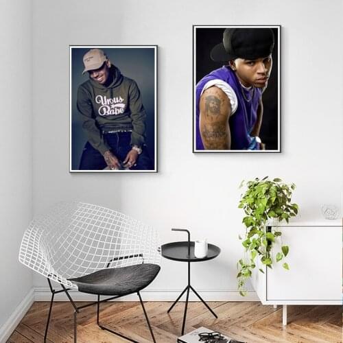 Hip Hop Star Art Poster Brown Style Home Decor Rapper Oil Painting Singer