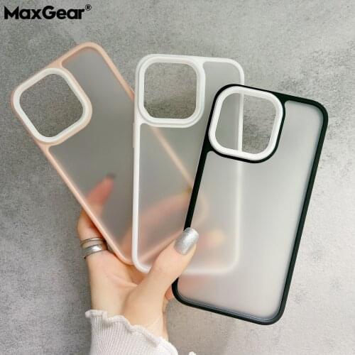 Shockproof Bumper Armor Matte Case For iPhone 13 12 Pro Max 11 Luxury Candy Color Translucent Soft Frame Hard 13Pro Back Cover