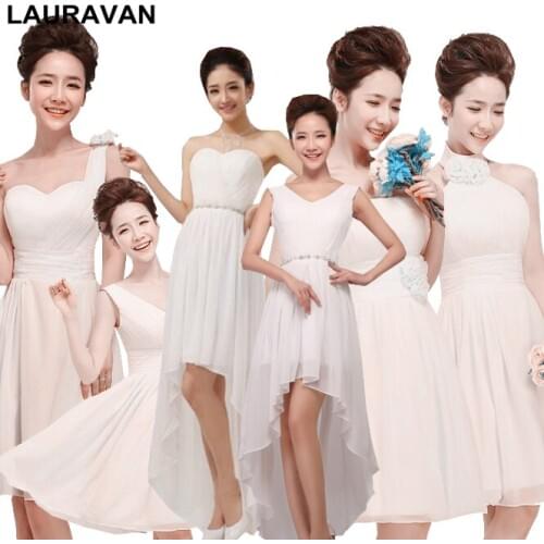 Robe de soiree short elegant girls ivory plus size dresses size 8 2020 beautiful chiffon dress women short bridesmaid girl