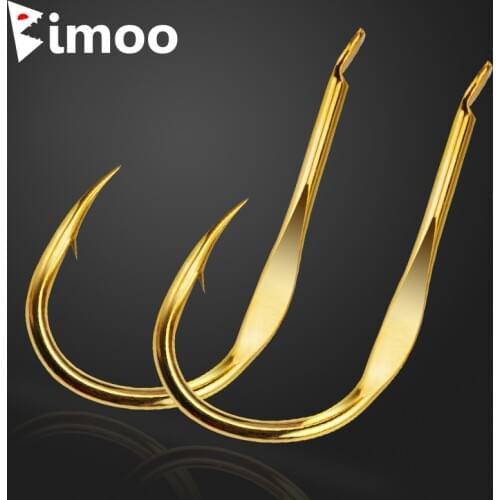 Bimoo 20PS Golden Color Strong Carp Fishing Hook Barbed Japan Fish Hook Size 0.5 ~ Size 10