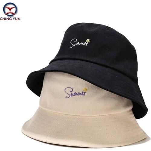 New Hat spring and summer alphabet embroidery beach fisherman hat boys and girls Cute students lovers casual hat sunshade hat