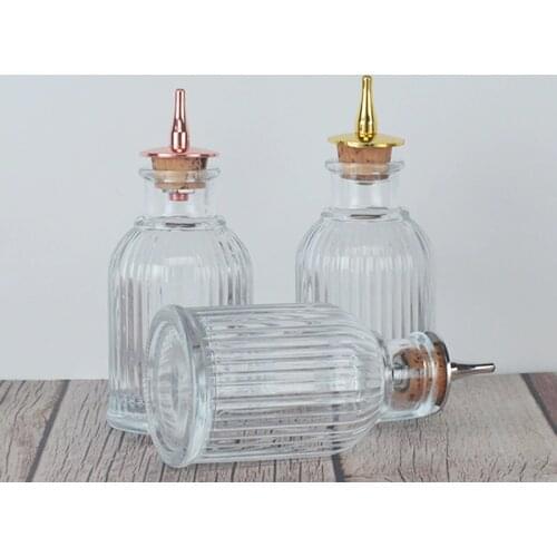 90ml Glass Bitter Bottle for Cocktail - with Stainless Steel Dash Top, Birdcage Design for Professional Mixologist Bar Tool