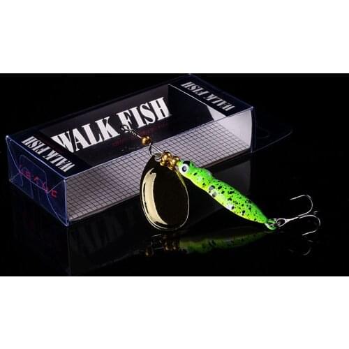 WALK FISH 1PCS 9cm 14.4g Spinner Baits Fishing Lures Spinnerbait Trout Metal Spoon Willow Artificial Bait Culter Fishing Tackle