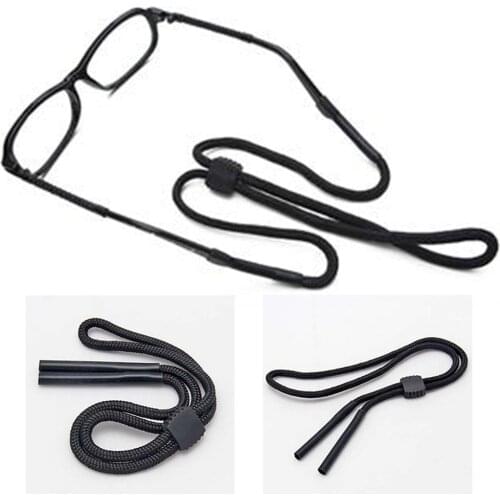 1 Pcs Sunglasses Adjustable Neck Strap Cord Eyeglass Glasses Lanyard String Holder Black Sports Glasses Hanging Rope Chain