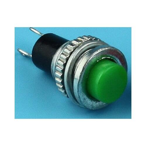 20pcs DS-316 10mm Switch Push Round Button No Lock Reset Copper Foot Green
