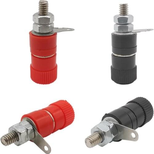 20Pcs 4mm Banana Plug Jack Mount Nickel Plated Binding Post Nut Banana Socket Terminal Blocks Connector Red + Black