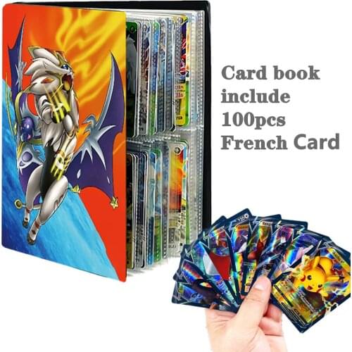 240Pcs Pokemon Album Book Includes 100PCS V VMAX TOMY French Cards Anime Game Card Holder Folder Top Loaded Toys For Children