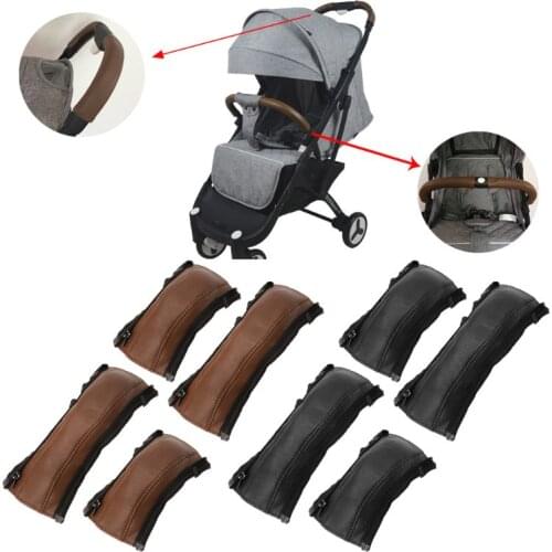 4pcs/set Pram Stroller Accessories Leather Covers Handle Wheelchairs Baby Stroller Armrest Pu Protective Case for Yoyaplus