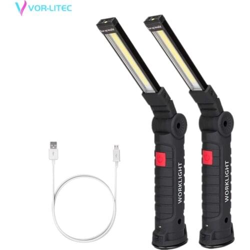 5 Modes COB LED Work Light USB Rechargeable Working Lights with Magnetic LED Flashlight Inspection Lamp for Car Repair Camping