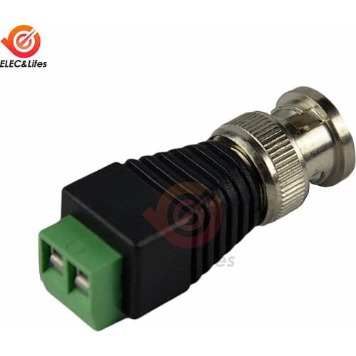 5Pcs BNC Male Coaxial Video Adapter for Balun Camera CCTV TV Interface Terminal block Connector