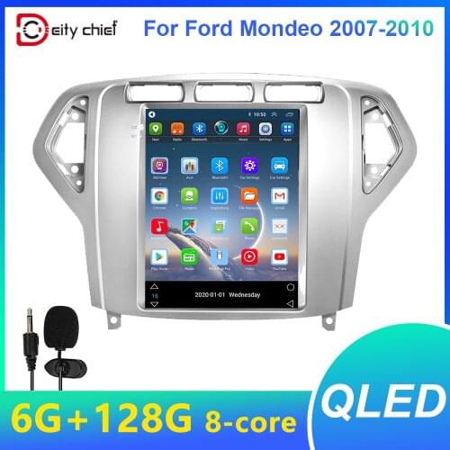 Silver frame Tesla style For Ford Mondeo4 2007 2008 2009 2010 Android Car Radio Multimedia Video Player Navigation GPS