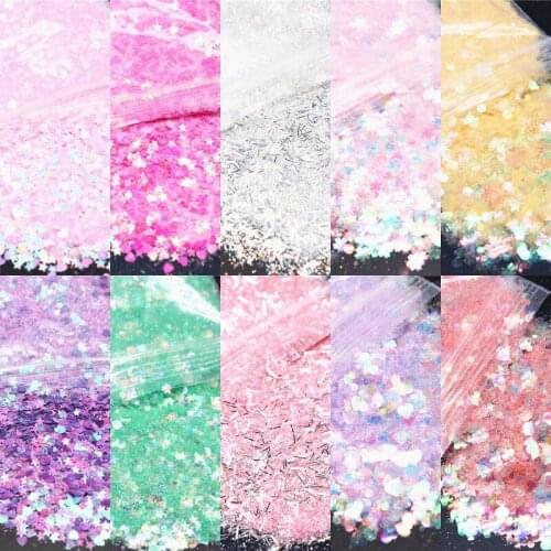 Nail Art Glitter Flakes Powder Spangles Sparkles Sequins Mixed Thin Shining Paillette Chunky Sequins for Manicure Decoration