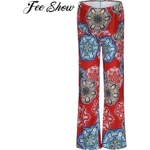 Maternity Trousers Autumn Pregnant Women Cotton Floral Wide Leg Pants Elastic High Waist Casual Plus Size Pregnancy Clothes