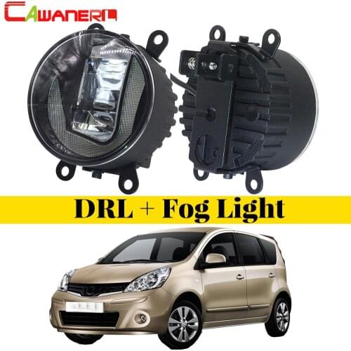 Cawanerl For Nissan Note E11 MPV 2006-2013 Car Accessories LED Fog Light DRL Daytime Running Lamp White 12V Styling 2 Pieces