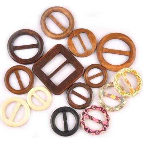 Wooden Ring Round Belt Buckle For Bag Accessories Apparel Ornaments Wood Diy Clothes Handmade Garment Adjustable Buckled M2591