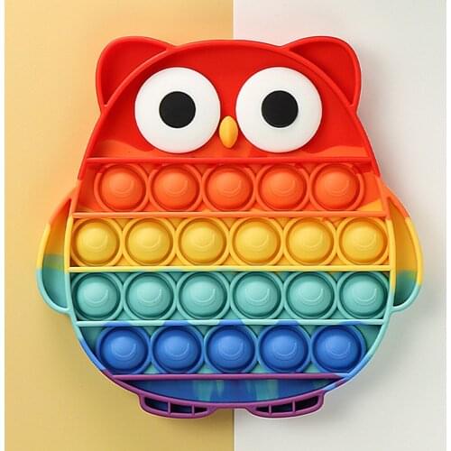 Fidget Toy Autism Anti Stress Reliever Toys Adult Child Desktop Educational Toy for Children Push Bubble Sensory Owl Shape