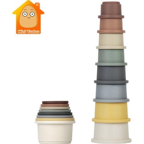 Baby Toy Stacking Cups Children Educational Nesting Ring Tower Bath Play Water Set Early Educational Toys For Infant 0 12 Months