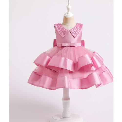 2021 Cute Baby Girl Dress Kids Dresses For Girls Clothes Beads Princess Children Party And Wedding Tutu Dress Elegant 2 3 8 Year