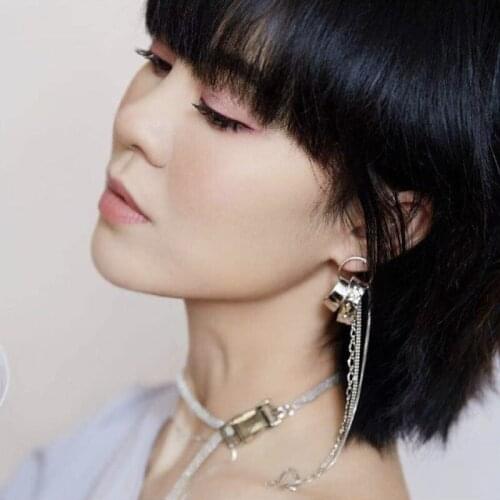 Designer Texture Curved Tassel Earrings High Quality Luxury Silver Color Fashion Earring Jewelry