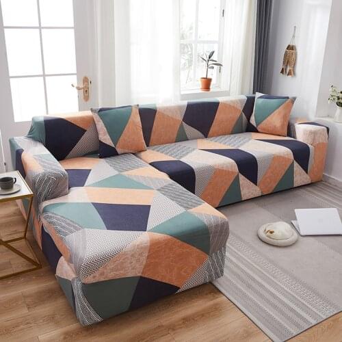 Elastic Sofa Cover Geometry Stretch Slipcovers Sofa Sectional for Living Room Couch Cover Single/Two/Three/Four Seat 0032