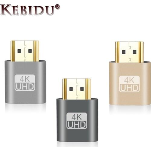 Kebidu Mini 4K VGA HDMI Dummy Plug Virtual Display Emulator Adapter DDC Edid Support 1920x1080P For Video Card BTC Mining Miner