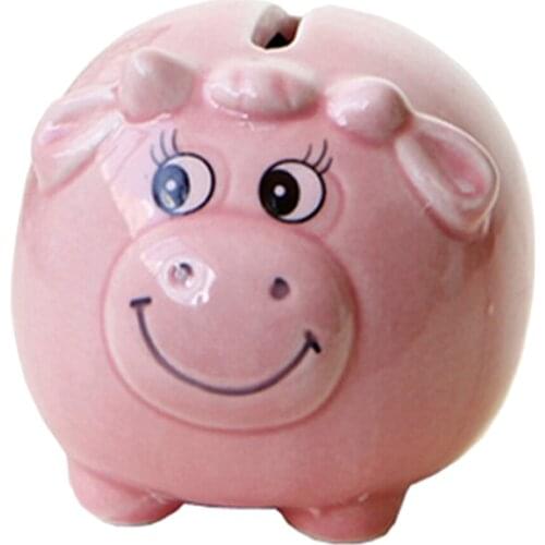 Ceramic PIGGY BANK Money-Saving Box Pot Cute Sheep Shape Creative Gift Pink